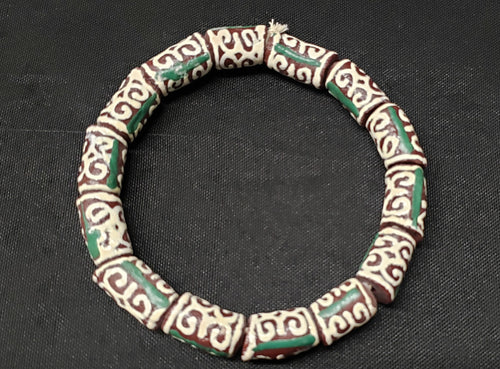 African Glass Beads, Adinkra Glass Beads, 14 Humility and Strength Beads,  AAB# 1657