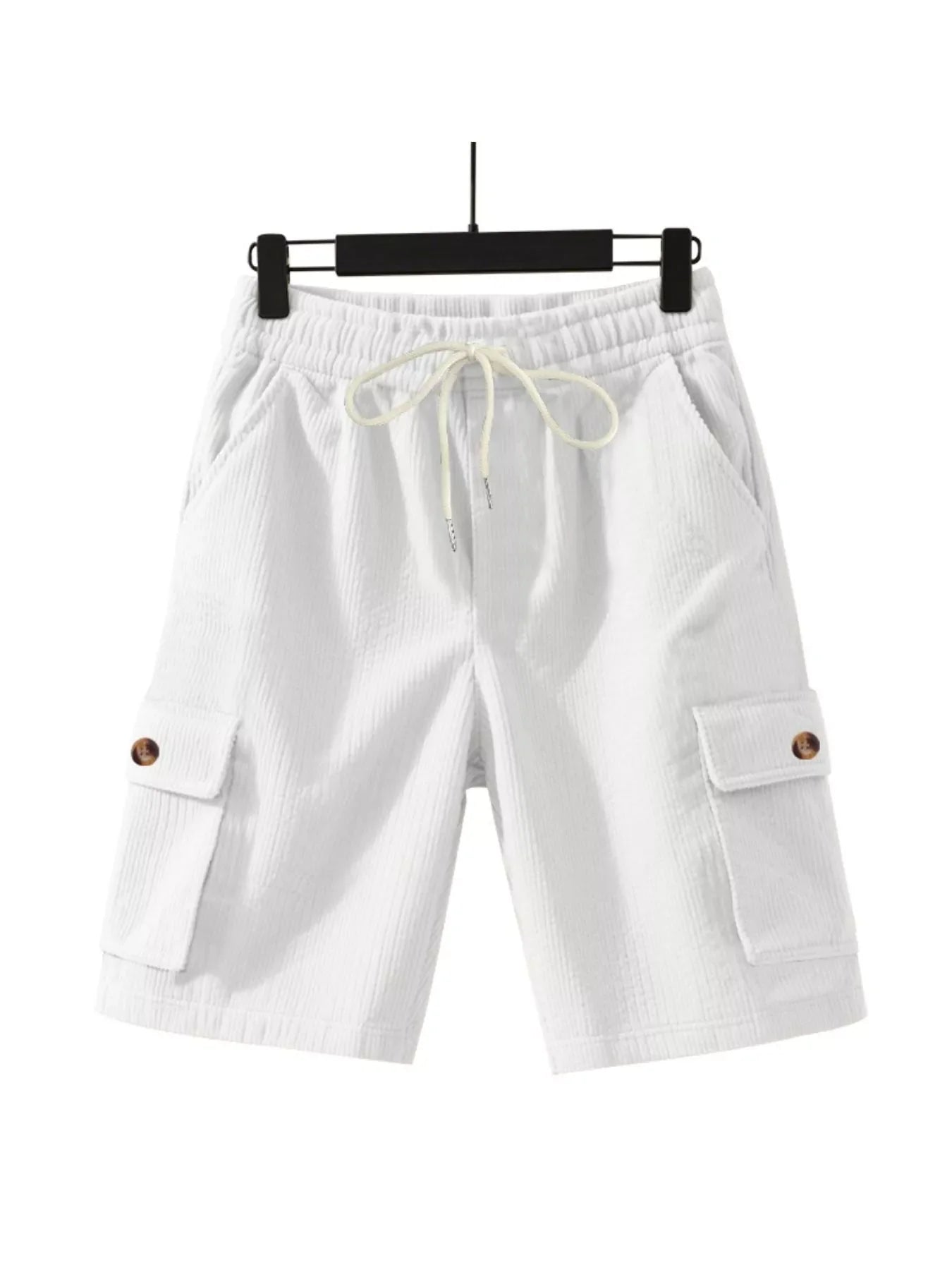 Men's Full Size Casual Textured Drawstring Cargo Shorts Plus Size