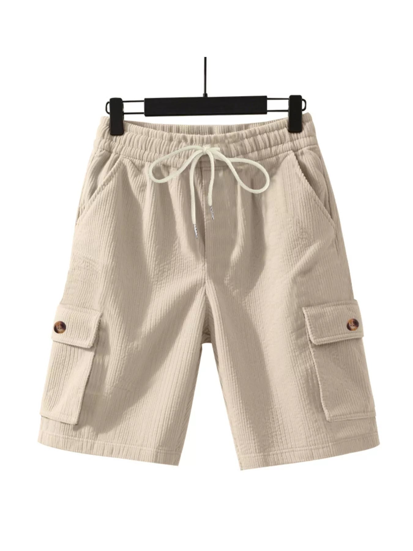 Men's Full Size Casual Textured Drawstring Cargo Shorts Plus Size