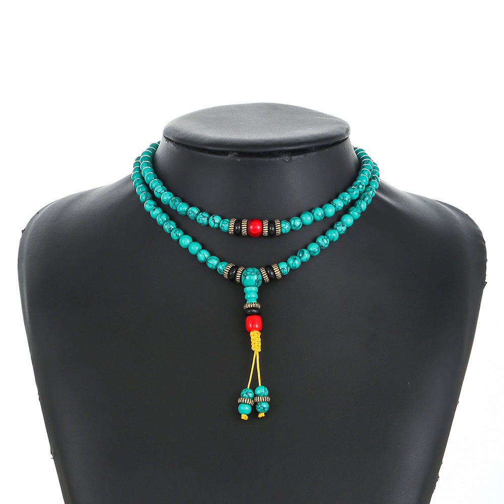Women's & Men's Turquoise Beads Tibetan Ethnic Style Necklace