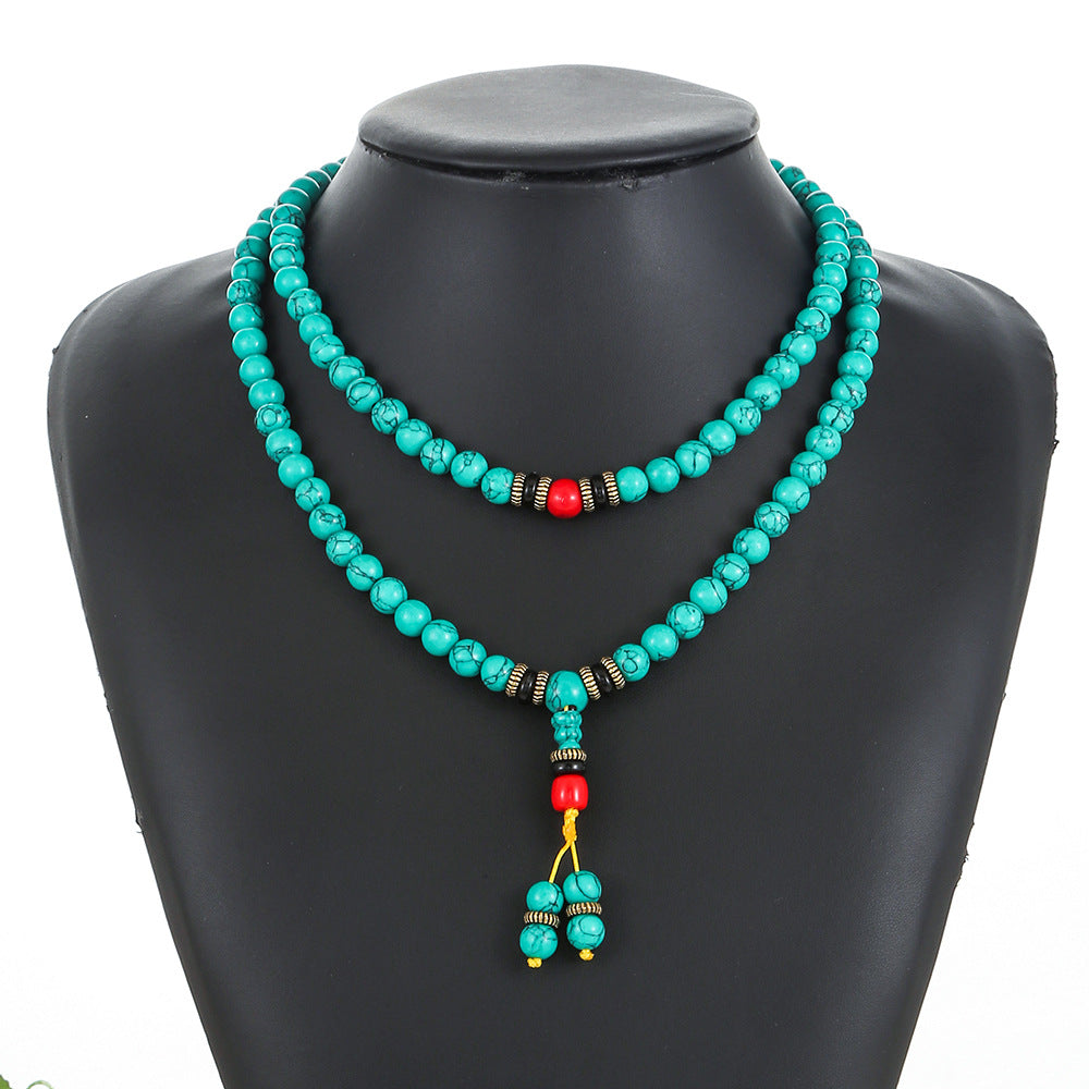 Women's & Men's Turquoise Beads Tibetan Ethnic Style Necklace