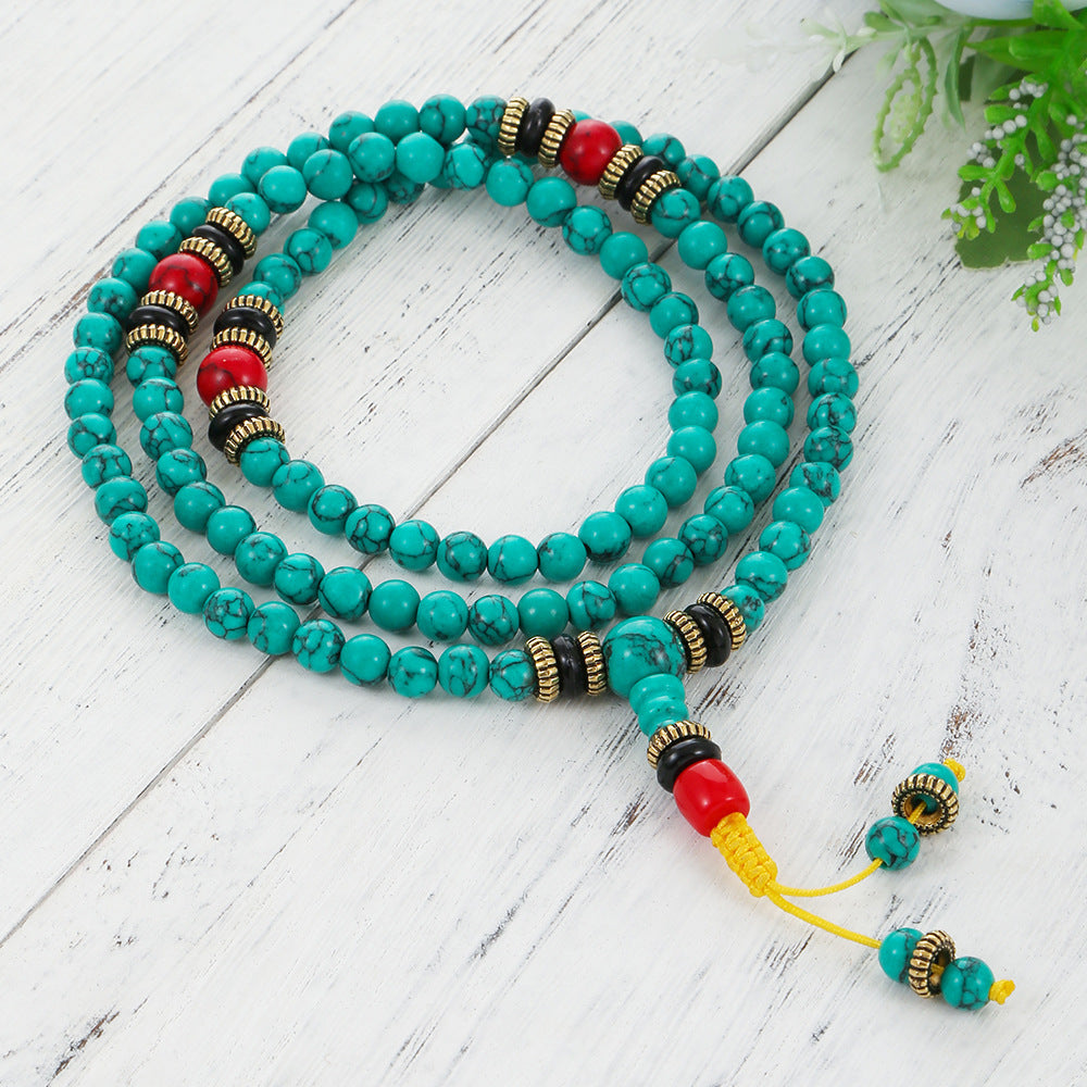 Women's & Men's Turquoise Beads Tibetan Ethnic Style Necklace