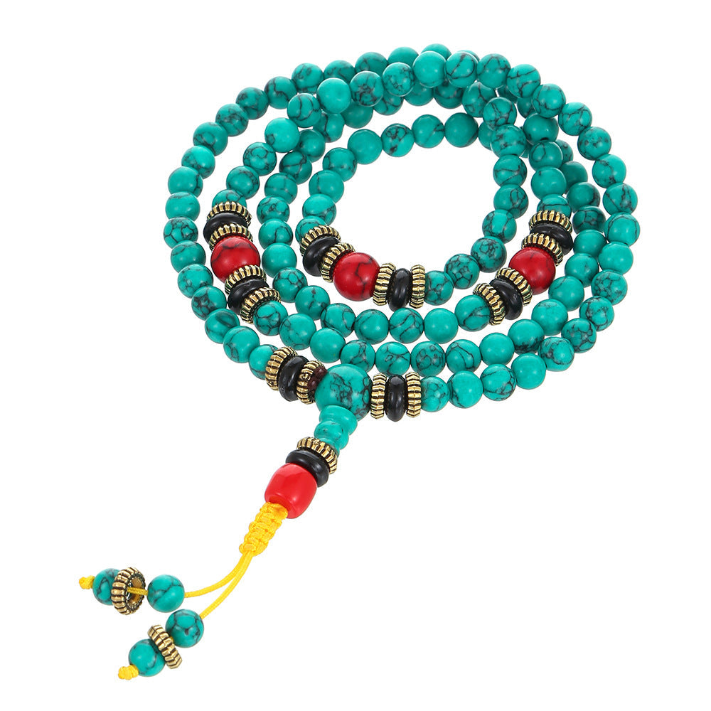 Women's & Men's Turquoise Beads Tibetan Ethnic Style Necklace