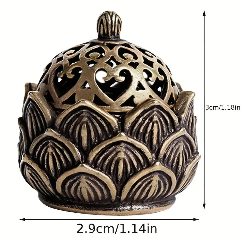 Mini Lotus Incense Holder | Vintage Bronze Home Decor