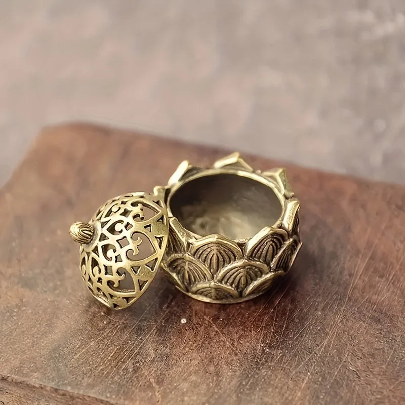 Mini Lotus Incense Holder | Vintage Bronze Home Decor
