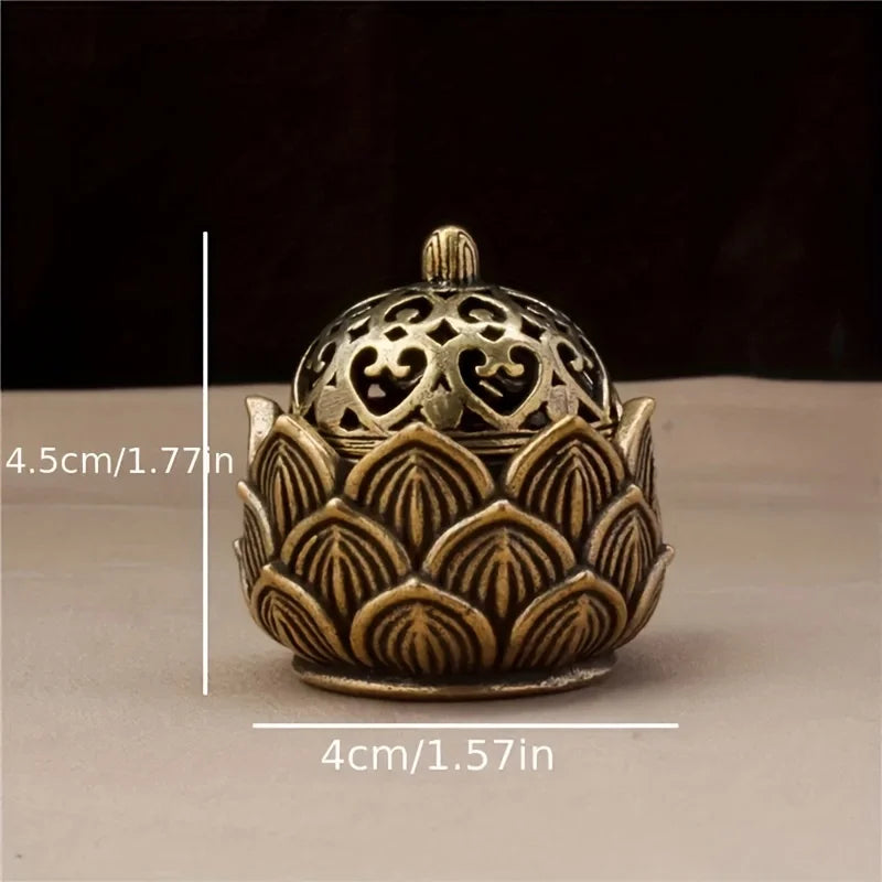 Mini Lotus Incense Holder | Vintage Bronze Home Decor