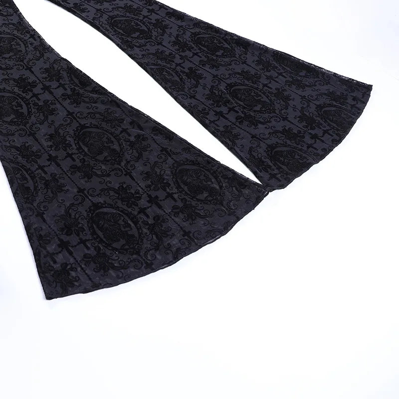 Lace High Waist Flare Pants