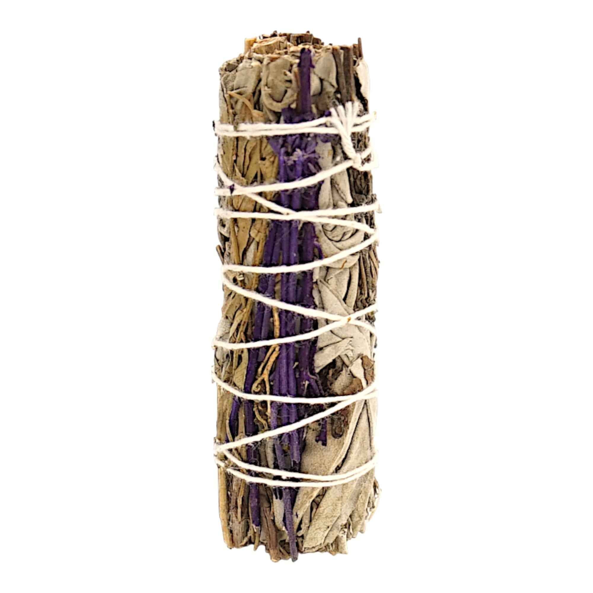 White Sage & Purple "Royal" Lavender Smudge Stick (4")