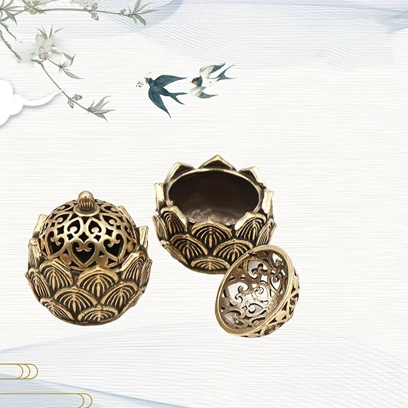 Mini Lotus Incense Holder | Vintage Bronze Home Decor