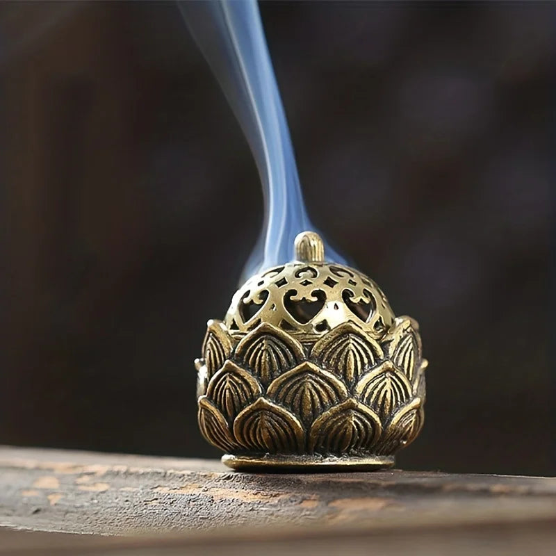Mini Lotus Incense Holder | Vintage Bronze Home Decor