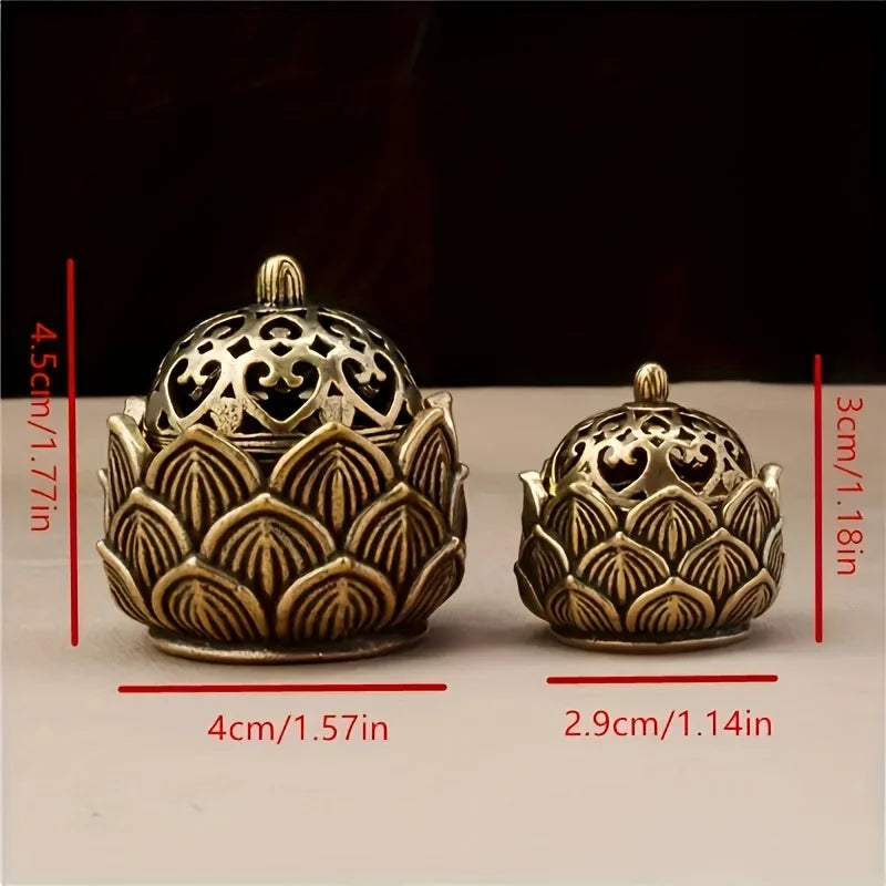 Mini Lotus Incense Holder | Vintage Bronze Home Decor