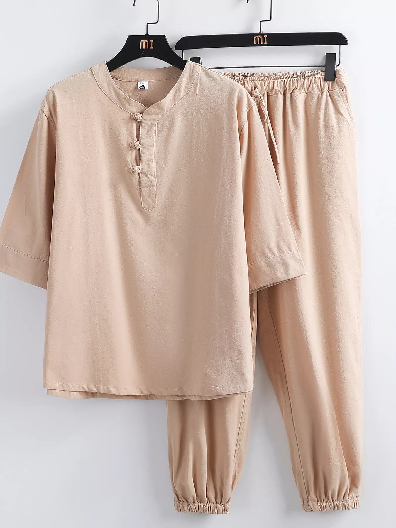 Men's Plus Size 3/4 Sleeve Top and Pants Set