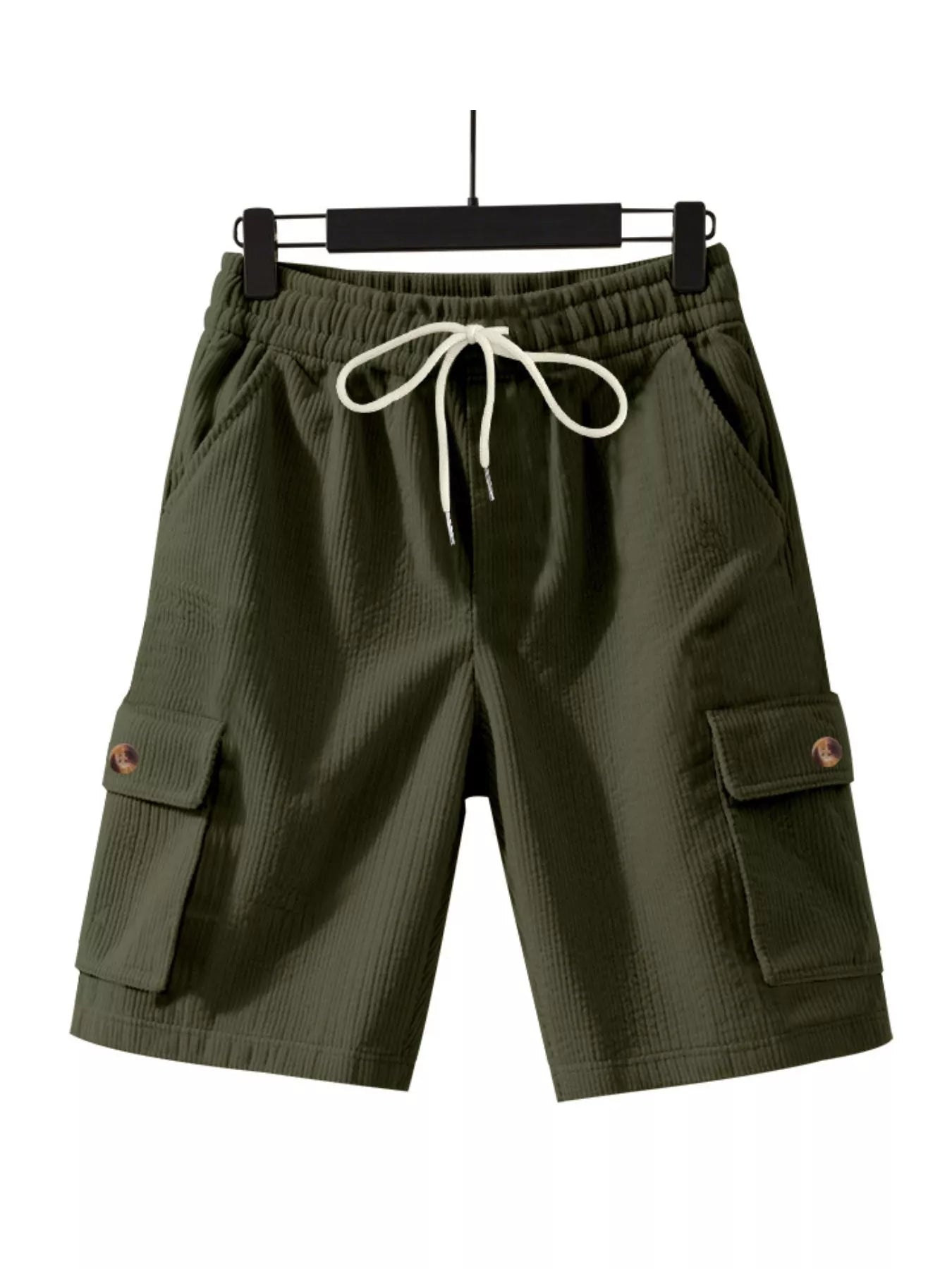 Men's Full Size Casual Textured Drawstring Cargo Shorts Plus Size