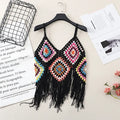 Crosa Bohemian Crochet Camisole Tank Top - White or Black (One Size)
