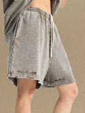 Men's Distressed Drawstring Shorts