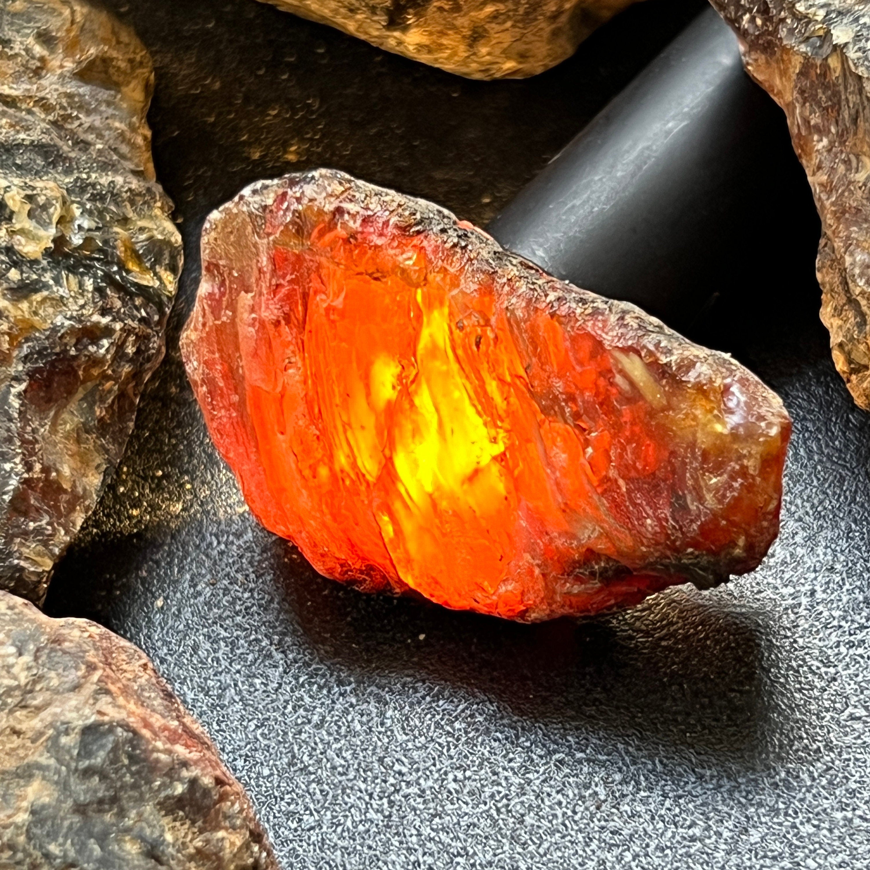 Black Amber Fossilized Tree Resin Mixed Sizes Rough Raw Stones (By The Piece or Pound)(UV Reactive) Wholesale