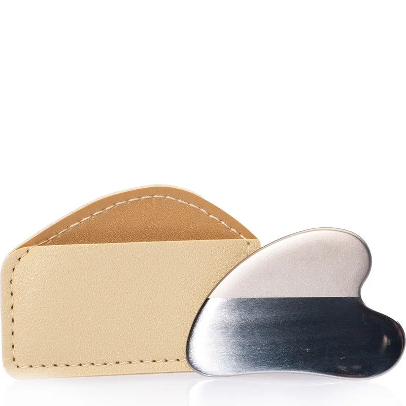 Stainless Steel Gua Sha Facial Massage Tool with Travel Case