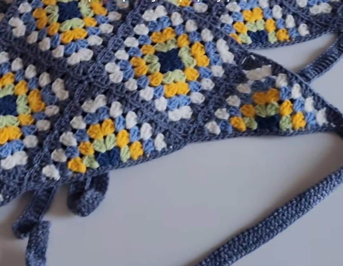3-in-1 Crochet Granny Square Bandana – Handmade Colorful Boho Accessory | Retro Crochet Gift