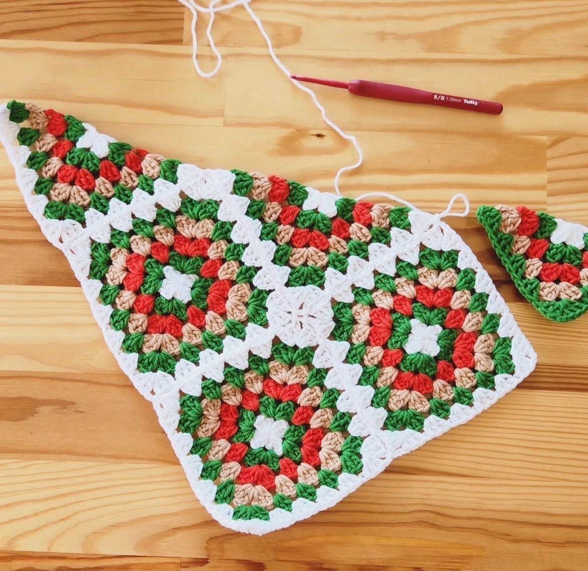3-in-1 Crochet Granny Square Bandana – Handmade Colorful Boho Accessory | Retro Crochet Gift