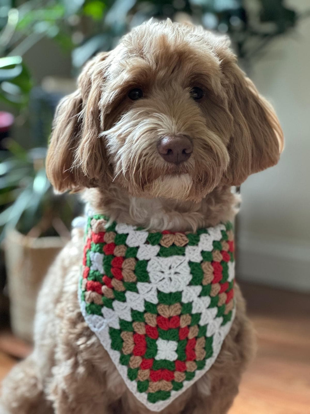 3-in-1 Crochet Granny Square Bandana – Handmade Colorful Boho Accessory | Retro Crochet Gift