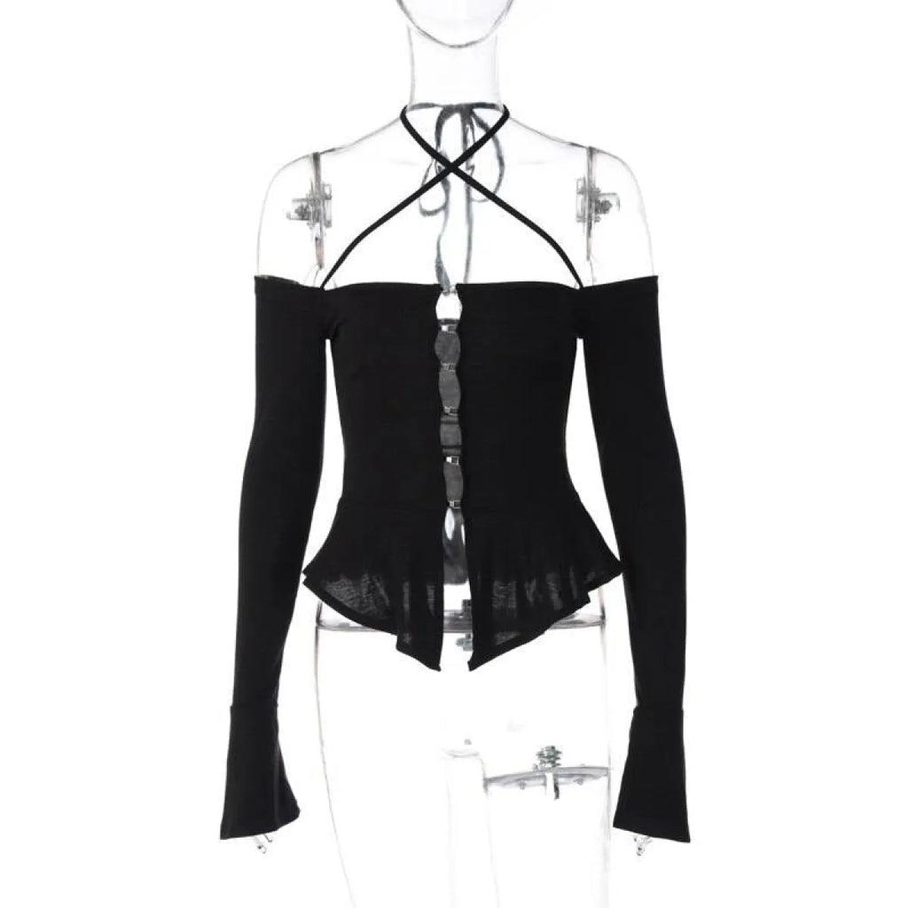 Off Shoulder Long Sleeve T-shirts