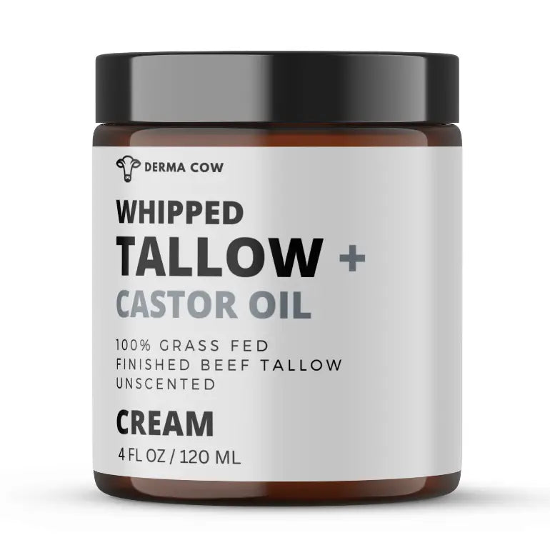 Whipped Tallow Cream with Castor Oil | Face & Body Moisturizer (4 oz)