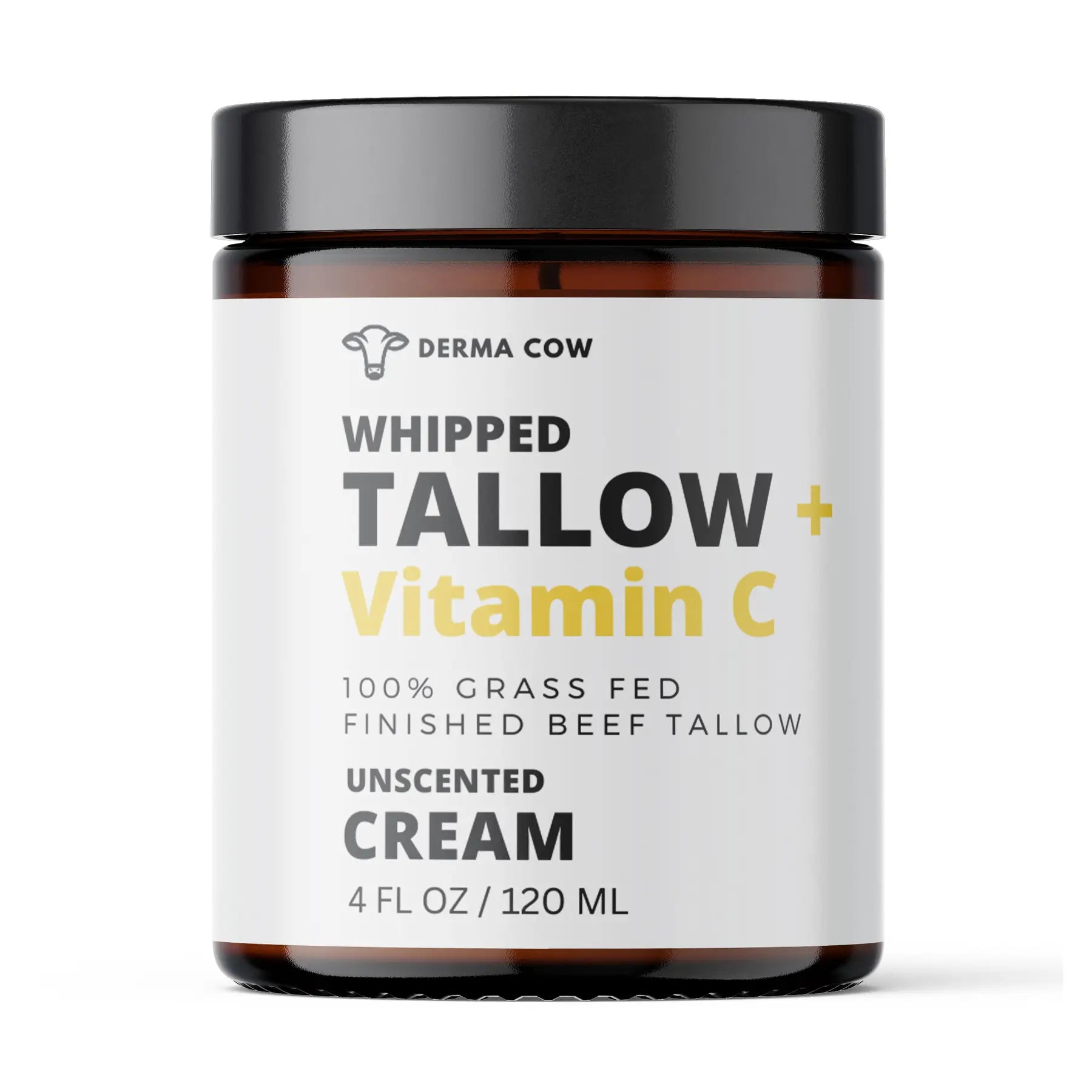 Whipped Grass-Fed Tallow Cream with Vitamin C | Face & Body Moisturizer (4 oz)